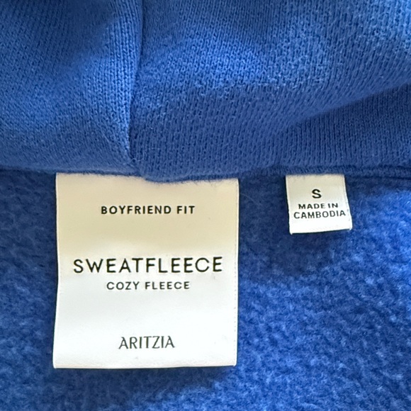 💙 Aritzia Sweatfleece Boyfriend Fit Full Zip Jazz Blue Hoodie S 💙 - Picture 8 of 10